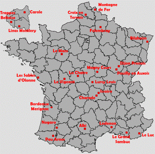 Carte des circuits de France