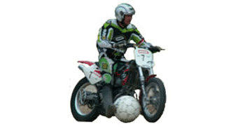 Joueur de Moto Ball avec son équipement