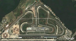 Vue aérienne du circuit Jacarepagua Brésil
